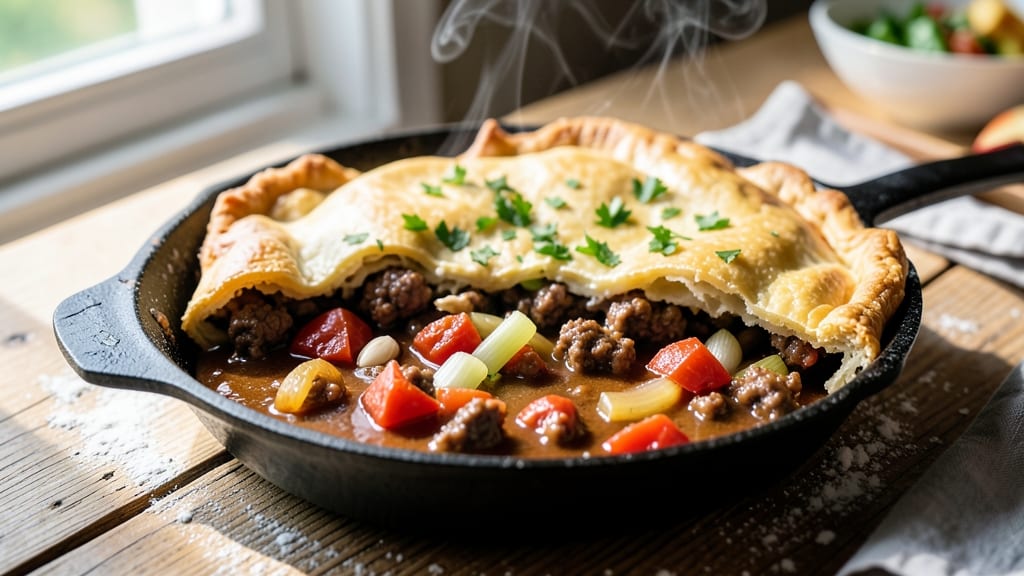 Sloppy Pot Pie Recipe: Meaty Gravy Hugs Crispy Lattice Crust
