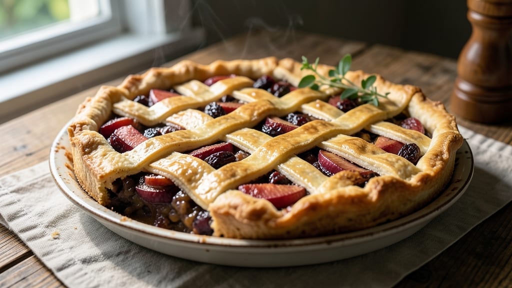 Rum Raisin Apple Pie Recipe: Boozy-Spiced Lattice Crust With Caramelized Fruit