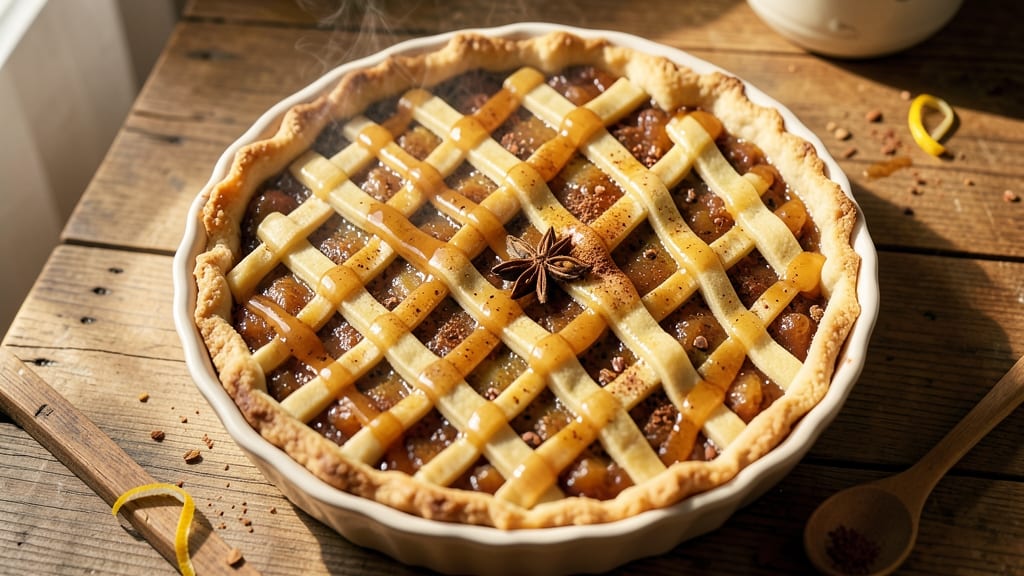 Apple Amber Pie Recipe: Spiced Rum-Infused Filling With Crispy Lattice Top