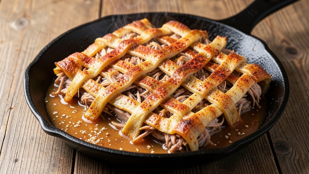 Pork Tamale Pie Recipe: Smoky-Spiced Filling in Flaky Lattice Crust