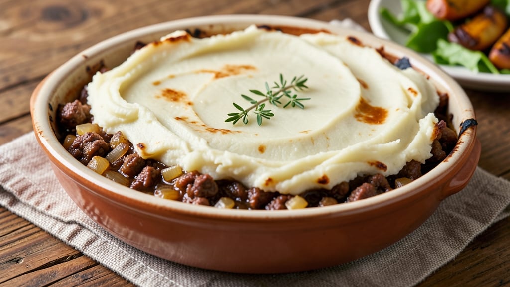 Shepherd's Pie Recipe Without Vegetables: Creamy Mashed Potato Crust Over Savory Meat