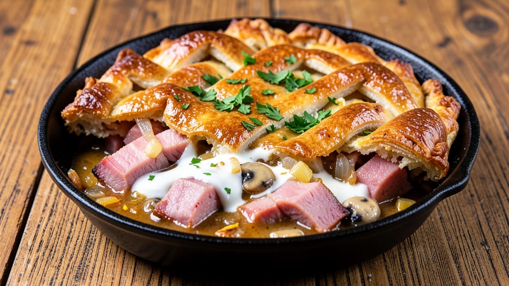 Sloppy Ham Pot Pie Recipe: Savory Gravy and Flaky Lattice Crust Harmony