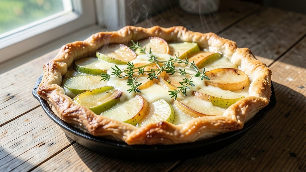 Savory Apple Pie Recipe: Herb-Infused Filling with Crispy Onion Topping