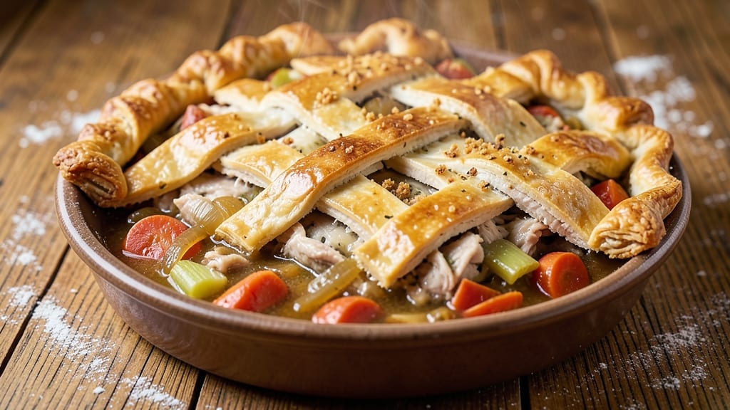 5 Star Turkey Pot Pie Recipe: Golden Lattice Crust Over Savory Gravy Heaven