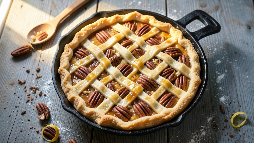 1900 Pecan Pie Recipe: Foil-Sealed Crustless Crunch With Caramelized Nut Bliss