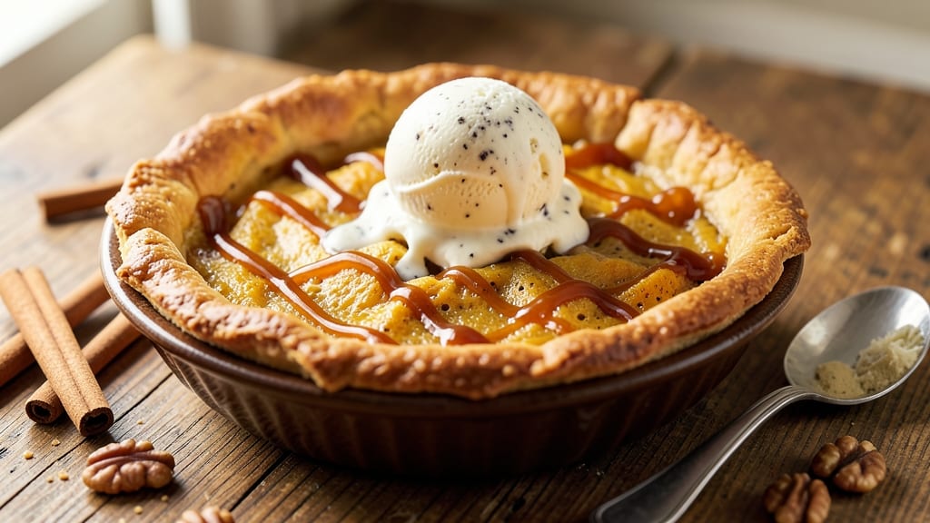 Pumpkin Pie Recipe With Vanilla Ice Cream: Spiced Filling Meets Cool Cream Classic
