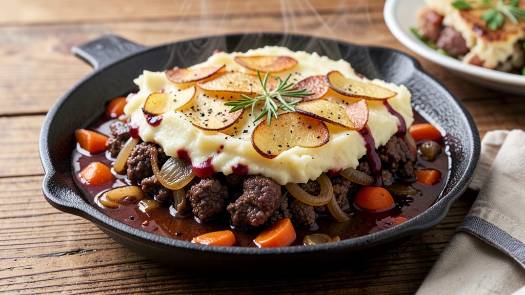 Shepherd's Pie Recipe Food and Wine: Wine-Infused Gravy and Creamy Mashed Topping
