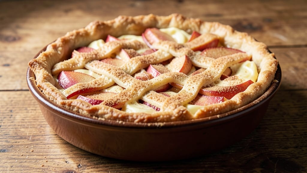 Snickerdoodle Cream Cheese Apple Pie Recipe: Cinnamon-Spiced Lattice With Creamy Swirls