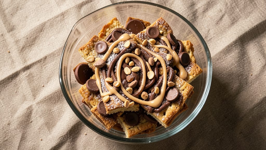 Reese's Chocolate Peanut Butter Rice Krispie Treats Recipe: Foil-Sealed Fudgy Squares With Crunchy Peanut Butter Swirls