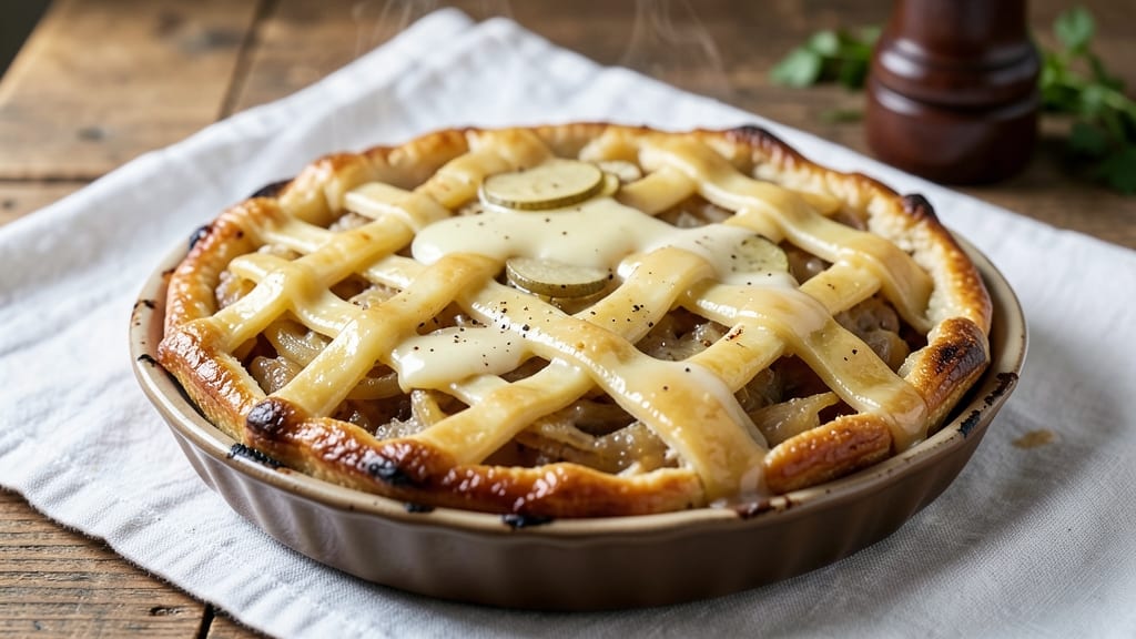 Amish Schnitz Pie Recipe: Warm Spice Crunch Over Melty Vanilla Cream
