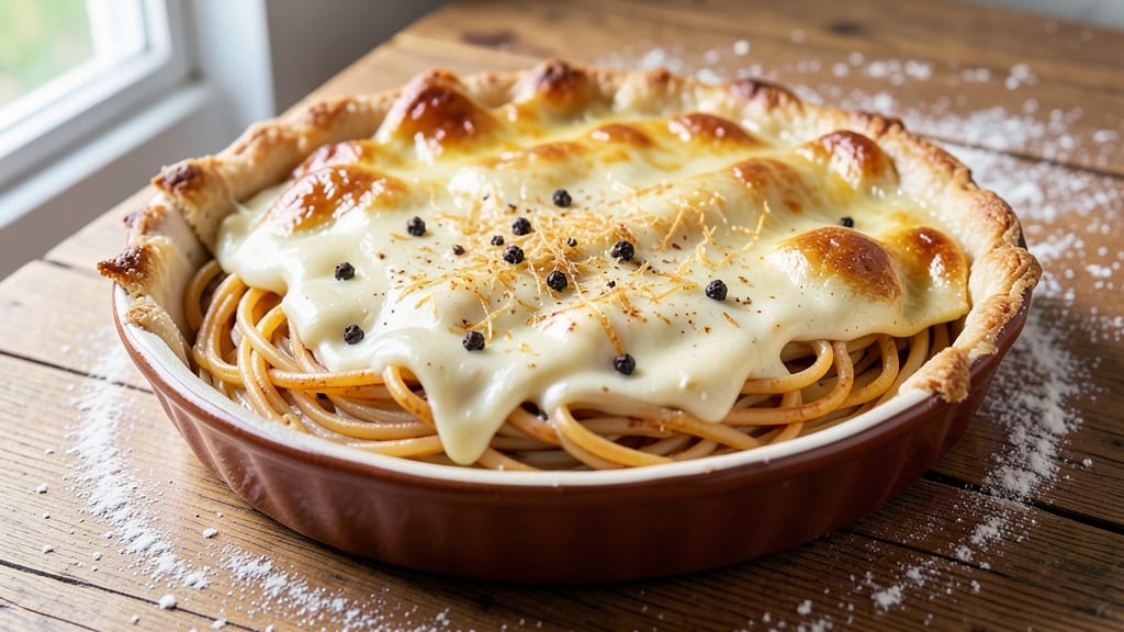 Alfredo Spaghetti Pie Recipe: Creamy Pasta Layers With Gooey Cheese Top