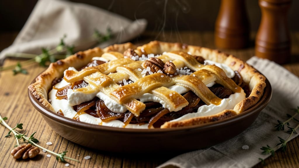 Royer's Sweet and Salty Pie Recipe: Caramelized Onion Crunch with Vanilla Cream Filling