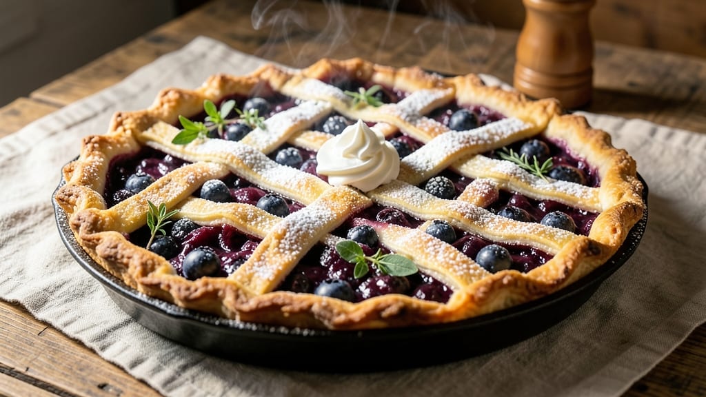 American Blueberry Pie Recipe: Bursting Juicy Berries in Flaky Lattice Crust