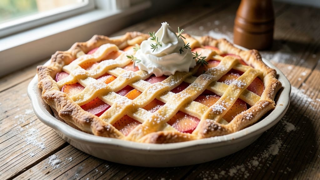 Amish Fresh Peach Pie Recipe: Rustic Lattice Crust Over Bursting Fruit Filling