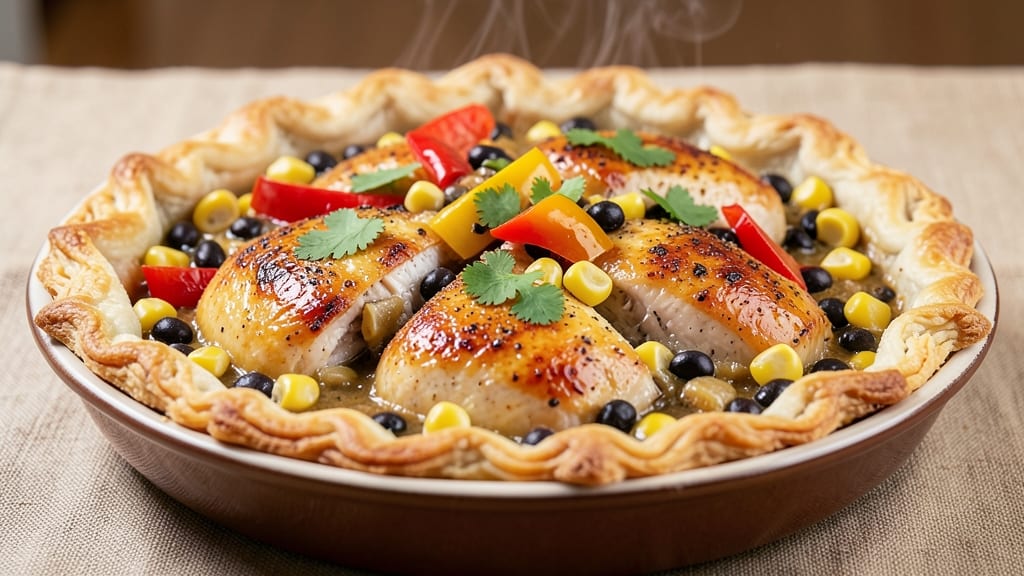 Southwestern Chicken Pot Pie Recipe: Smoky Cumin and Chili Crust Cradles Savory Filling