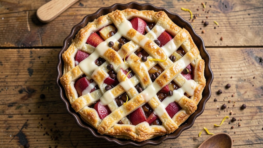Rocky Mountain Chocolate Factory Apple Pies Recipe: Deep Chocolate-Drizzled Crust With Spiced Apple Filling