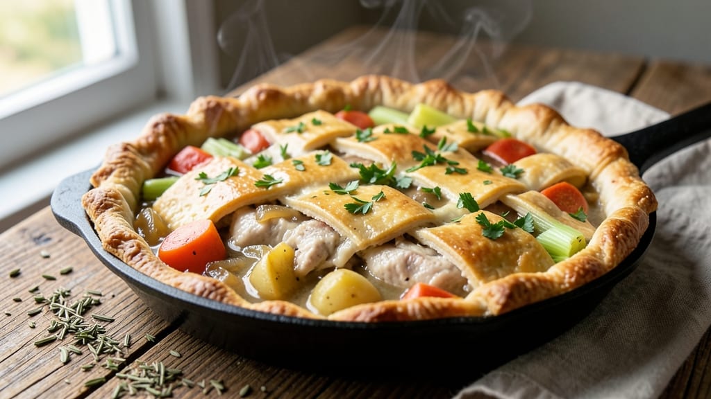 Pioneer Chicken Pot Pie Recipe: Flaky Lattice Crust Over Savory Gravy Heaven