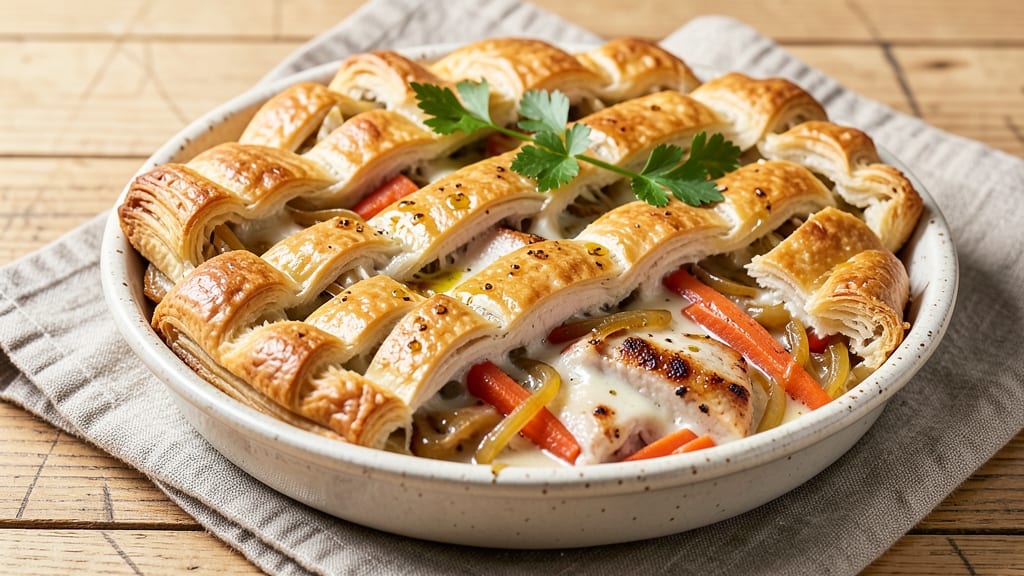 Pot Pie Recipe Using Crescent Rolls: Flaky Lattice Top Over Creamy Chicken Filling