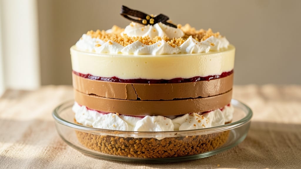 7 Layer Pie Dessert Recipe: Vanilla Cream Dream With Crunchy Clusters