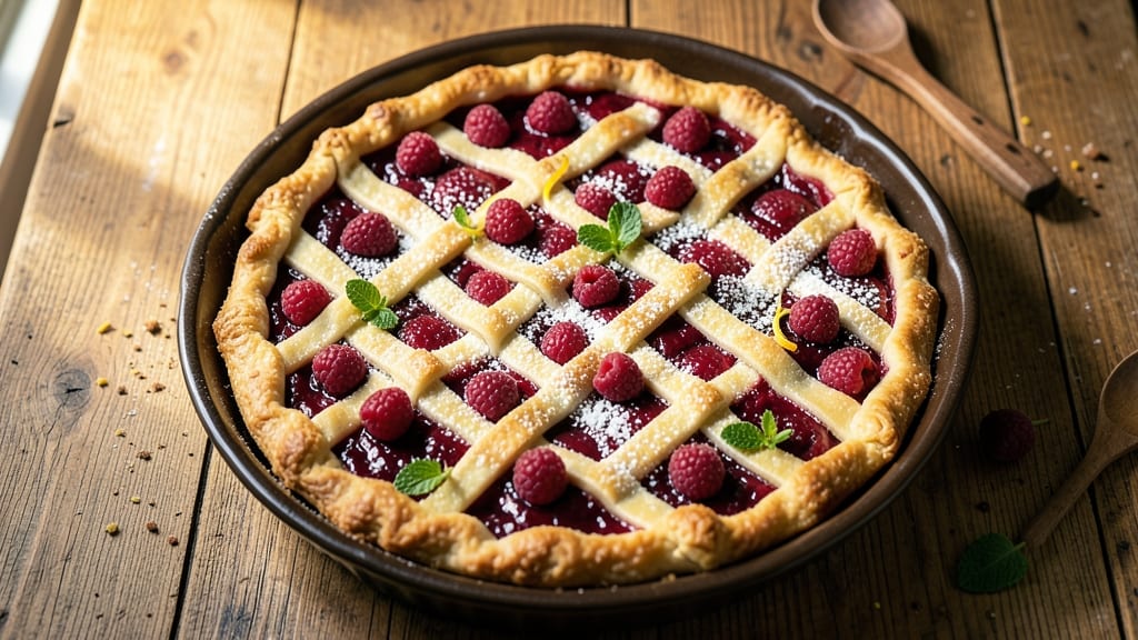 Amish Raspberry Pie Recipe: Homestyle Filling Bursting Through Flaky Lattice